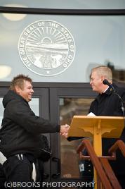 Doug Pelmear with Governor Ted Strickland