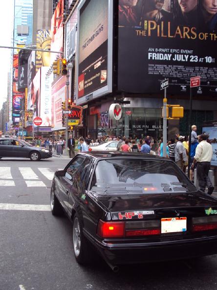 HP2g New York City NY Times Square 110mpg E85 Hybrid V8 fuel ecomony