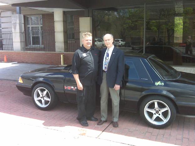 American Legion HP2g 110mpg V8 displayed Toledo Club Ohio with American Legion Post #335 Ernie Mease